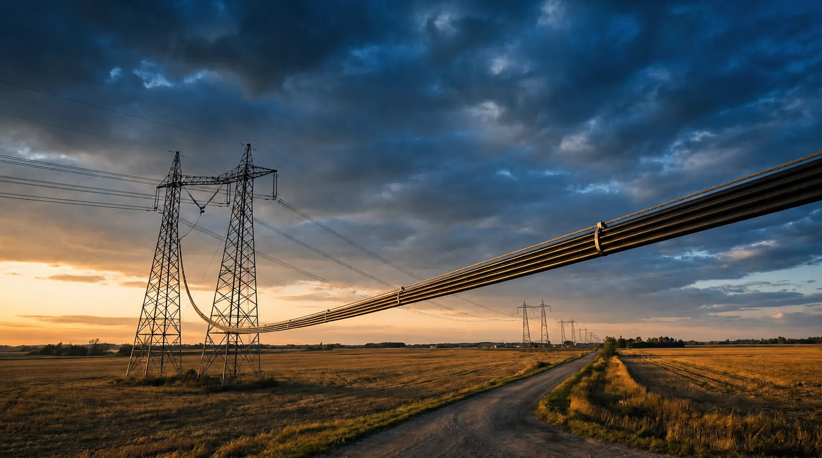 Fiber optic cable infrastructure across an outdoor transmission route