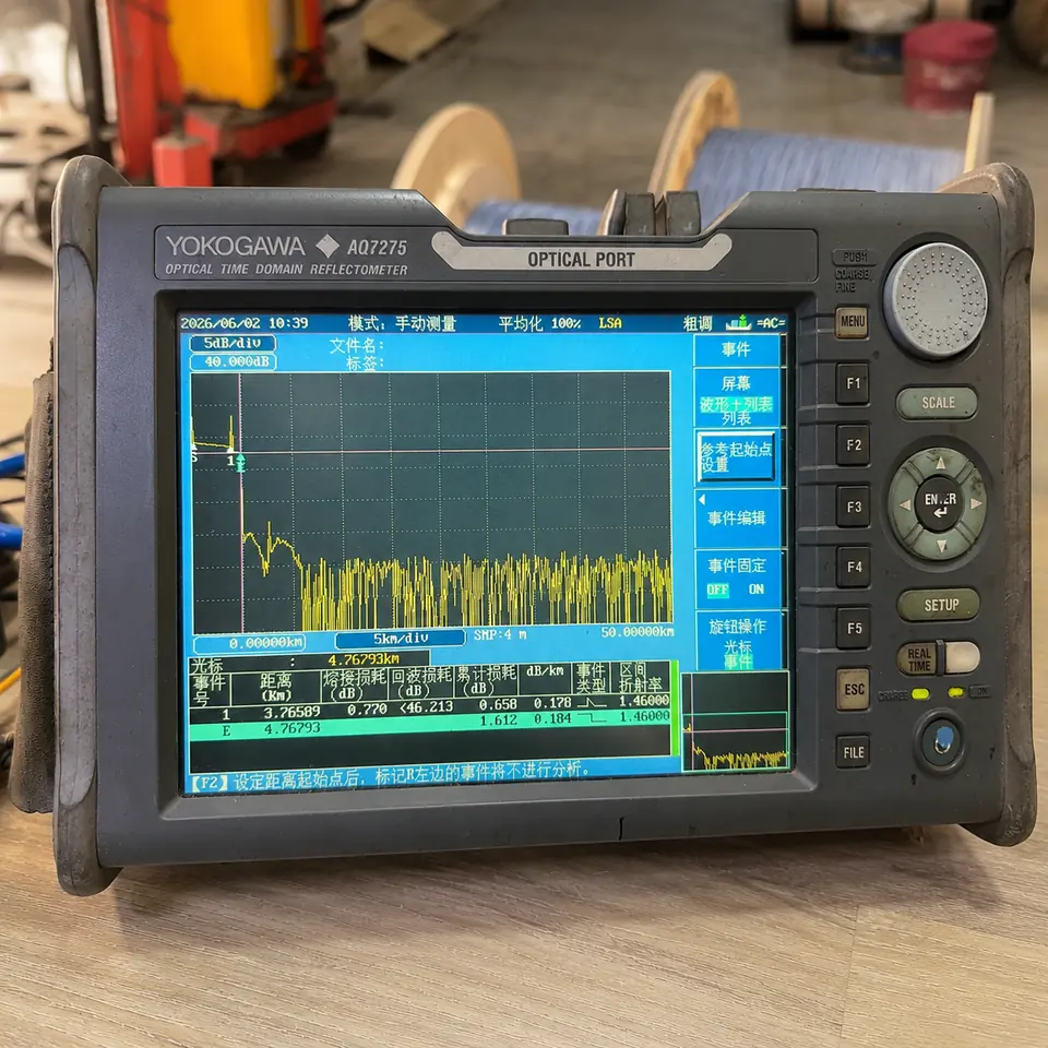OTDR testing of finished fiber optic cable